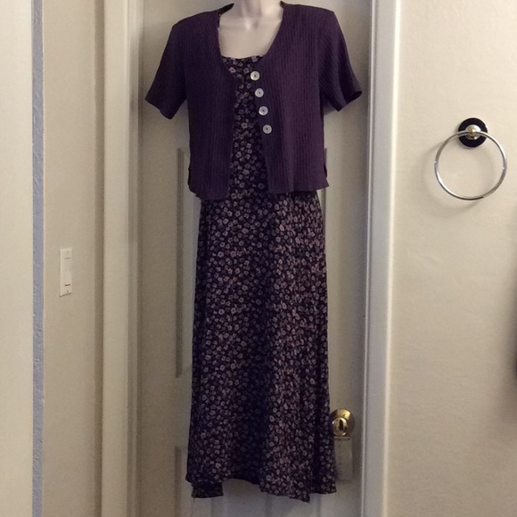 Rabbit Rabbit Rabbit Dresses & Skirts - Rabbit 12P dress with cardigan purple floral